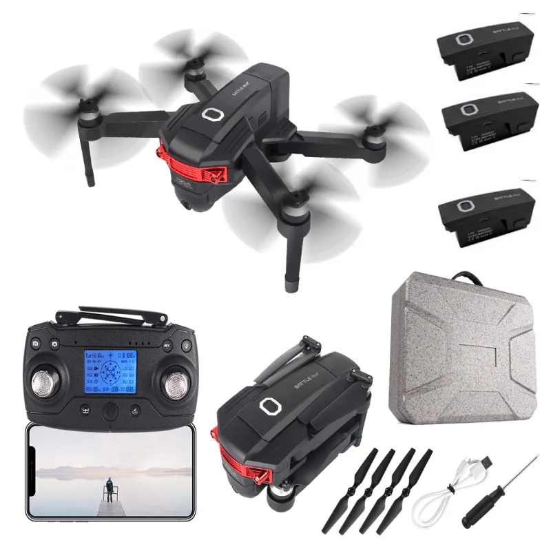 4K 16 Milliion HD gps Следуйте за мной Интеллектуальный Wi-Fi FPV RC Дрон 500 м оптический поток Hover один ключ возврат пульт дистанционного управления вертолет - Цвет: Suitcase 3 battery