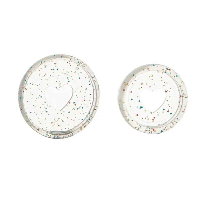 20 Uds brillo lentejuelas corazón Binder anillos de agujero de hoja suelta portátil Disco de plástico hebilla aro DIY
