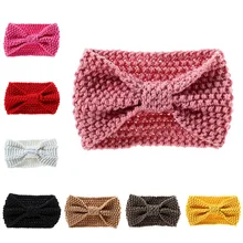 Винтажный вязаный цельный тюрбан с узлом, повязка на голову, Йога, Спортивная модная резинка для волос, тюрбан для женщин