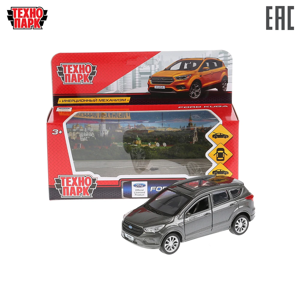 Машина Технопарк FORD KUGA, металлическая, инерционная, длина 12см, открываются двери, цвет серый