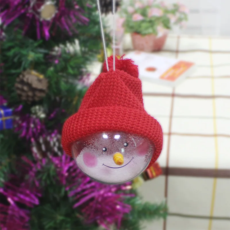 Christmas decoration ball plastic flannelette snowman Christmas tree decoration 2020 New Year Christmas gifts for children