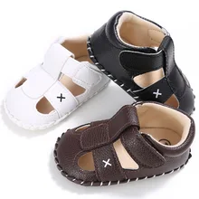 Обувь для новорожденных; сандалии для мальчиков и девочек; мягкая нескользящая резиновая подошва; синяя однотонная прогулочная обувь для малышей; обувь для первых шагов