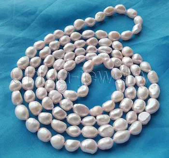 

P6002 - 45" Long 8-9mm light pink baroque freshwater pearl necklace