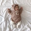 2022 Spring Rompers Baby Boys Girls Cute Long Sleeved With Cap Pure Cotton Infant Kids Fleece Thicken Jumpsuits ► Photo 3/6