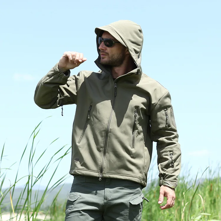 

Army Shark Skin Soft Shell Clothes Tactical Windproof Waterproof jacket men Winter Warm Up Thermal Fleece Cycling camo Jacket