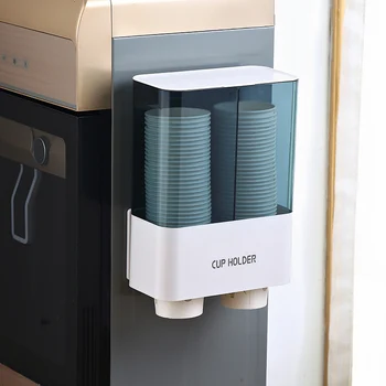 

Disposable Paper Cup Holder Dispenser Wall Mounted Rack Dustproof for Home Best Price