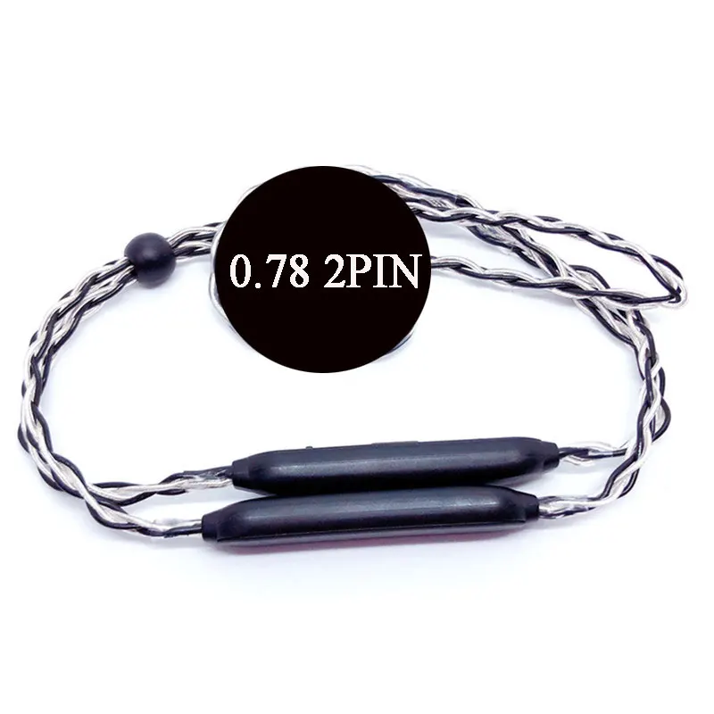 Обновление кабель для mmcx 0,78 мм 2pin SE215 SE535 IE80 A2DC QDC cableHandmade QCC3034 Bluetooth5.0 Поддержка APTX HD AAC - Цвет: Black silver 0.78MM