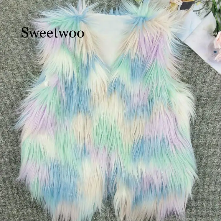 Женский меховой жилет SWEETWOO короткий из искусственного лисьего меха шуба