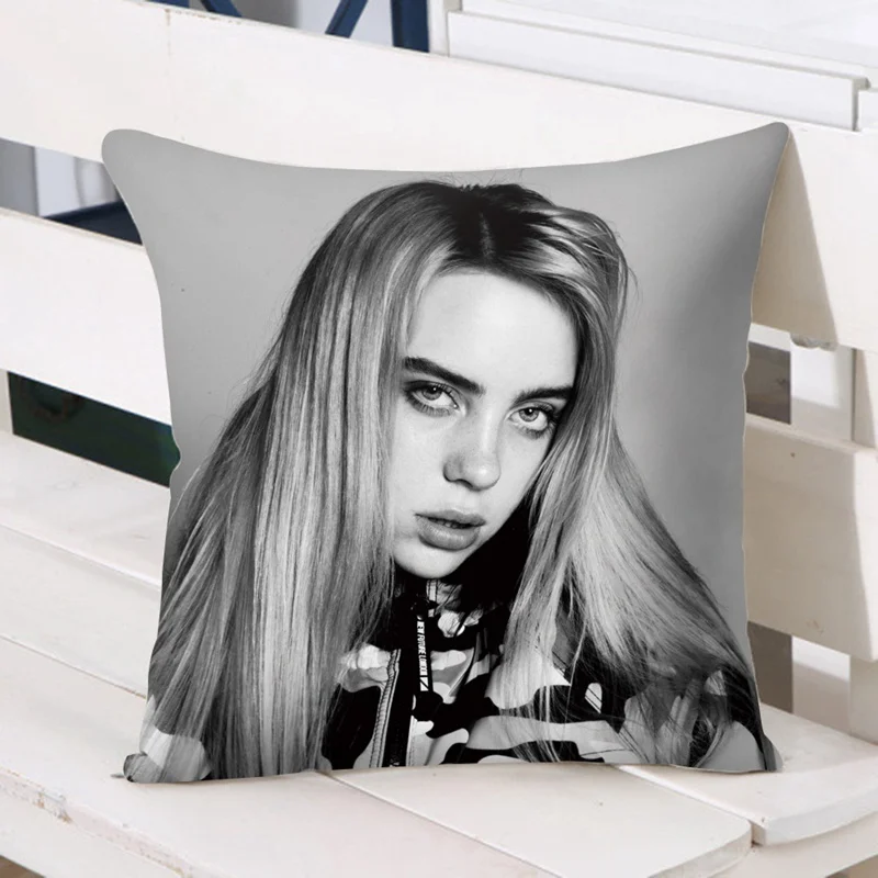 Наволочка из полиэстера с принтом Billie Eilish, декоративные подушки для дома, поп-певец Billie, чехол для подушки
