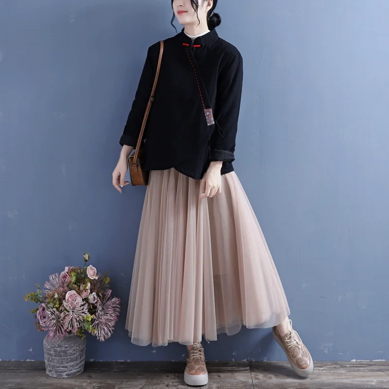 Traditional Chinese Style Clothing Women Cotton Warm Coats Hanfu Retro Jacket Tang Suit Oriental Quilted Cheongsam Top 31583