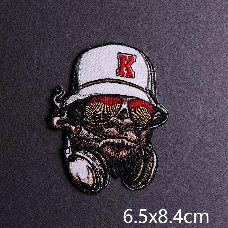 Hip-hop Rock/Music Patch Iron On Patches For Clothing Thermoadhesive Patches On Clothes Embroidery Patch Punk Joker Stickers