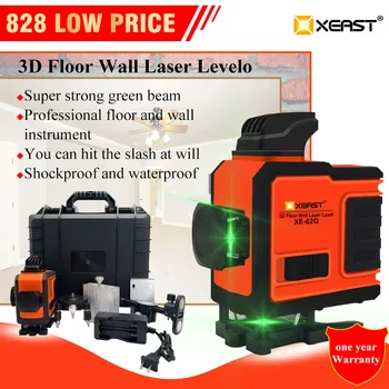 

12Lines 3D Laser Level Self-Leveling 360 degree Horizontal & Vertical Cross Powerful Outdoor can use Detector Green Beam
