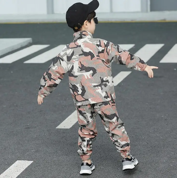10.22th Printed fashion Boys suit Long sleeve coat Pants Boys' suit Age 4-14Y Kids Clothing Retail
