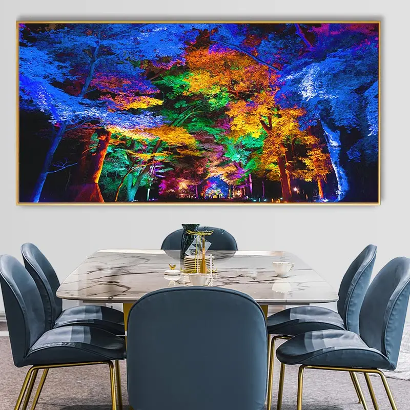 DDHH Wall Art Large Size Colorful Forest Trees Canvas Poster Art Prints Modern For Living Room Home Decorative Picture