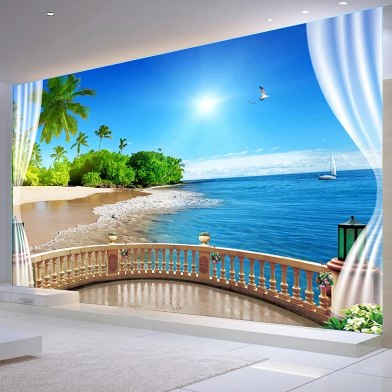 Home Décor Wallpaper Beach Wall Mural 3D Wall Mural Non Pasted 3D