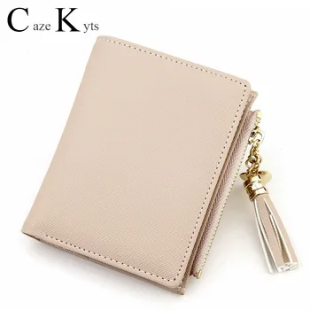 

New hot ladies casual simple fashion leather wallet tassel love decoration cute multi-function wallet free shipping credit card