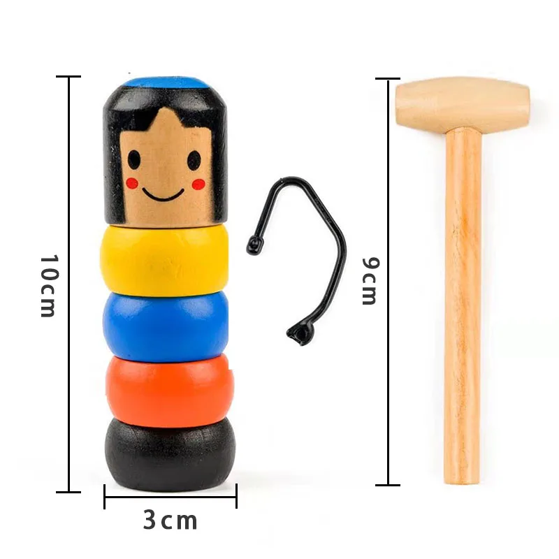 Wooden Toys Funny Wooden Unbreakable Man Girl Doll Automatic Assemble Magic Trick Desktop Developmental Kids Stage Magic Puzzle