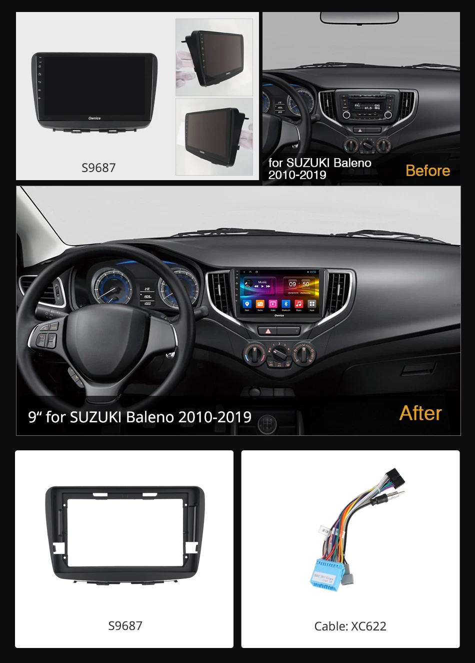 Ownice DSP 4G SPDIF Android 9 Player For Suzuki Baleno K3 K5 K6 360 Panorama Car Radio Gps Navi Stereo Octa Core