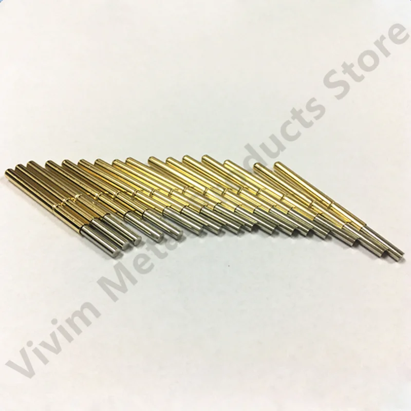 20/100PCS P125-G1 Spring Test Probe Pogo Pin Spring Test Pin 33.35mm Needle Dia 2.02mm Test Probe Flat Head Dia 1.70mm P125-G