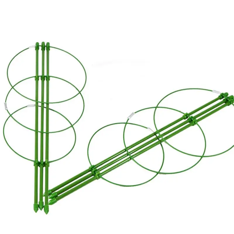 Клетки для поддержки растений 18 дюймов клетки для растений с 3 регулируемыми кольцами, упаковка из 3(1"
