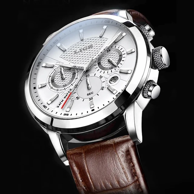 $US $14.72 LIGE 2021 New Watch Men Fashion Sport Quartz Clock Mens Watches Brand Luxury Leather Military Waterproof Watch Relogio Masculino