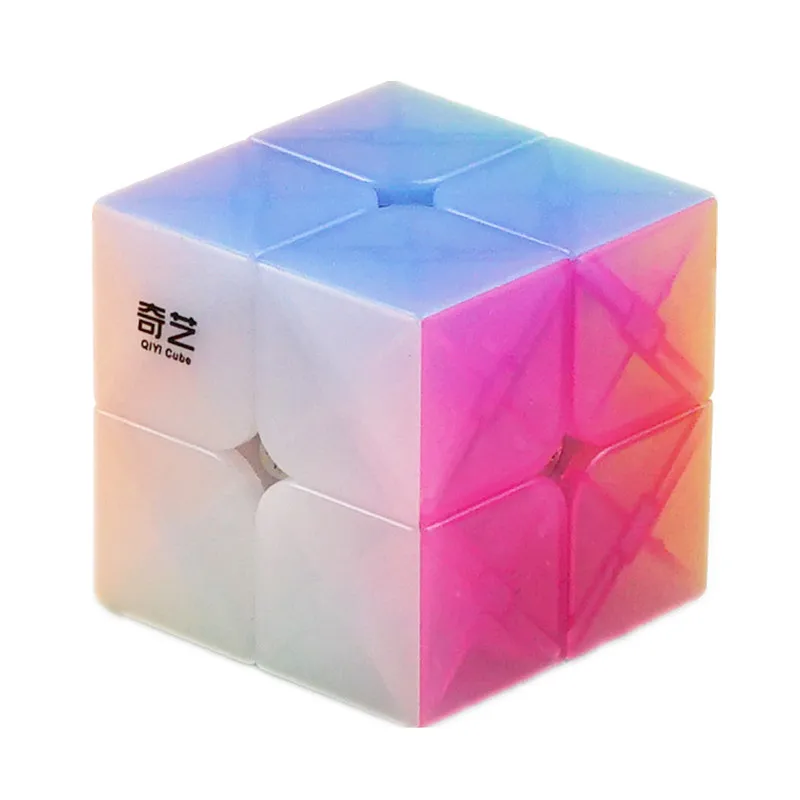Qiyi Qidi S 2x2 скоростной куб без наклеек 2x2x2 Желейный куб-головоломка для детей qiyi 2x2 Карманный Куб мини-куб