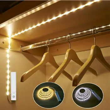 

1M 2M 3M Motion Sensor LED Night light Bed Cabinet Stairs light LED Strip lamp 5V USB Battery Powered For TV Backlight lighting
