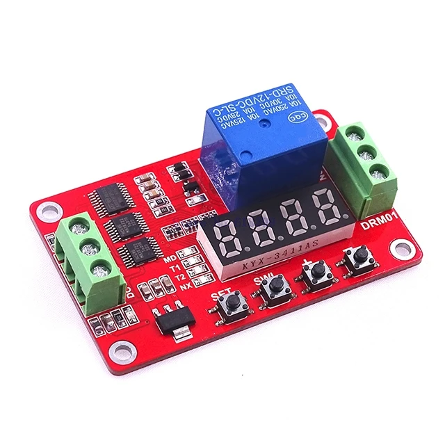 

A5-- DRM01 DC 5v/12v/24v DC Multifunction Self-lock Relay PLC Cycle Timer Module Delay Time Switch