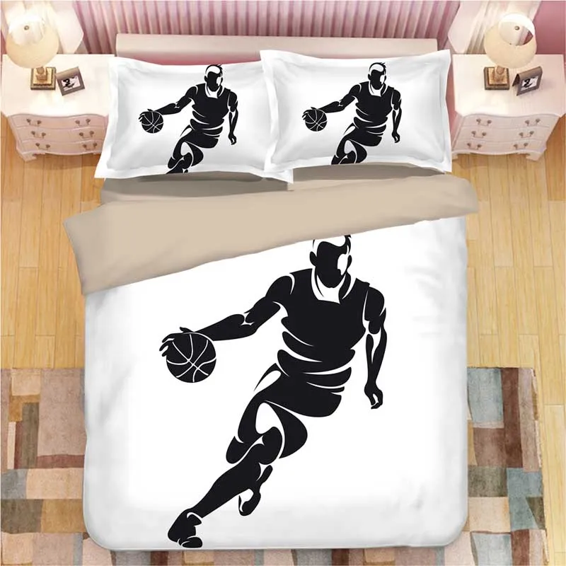 Баскетбольный Комплект постельного белья, пододеяльники, наволочки, постельное белье, баскетбольное Спортивное одеяло, Комплект постельного белья, постельное белье - Цвет: 1