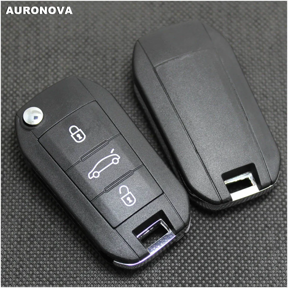 AURONOVA обновления Складной Корпус ключа для Peugeot 208 2008 301 308 508 Hella 3 кнопки HU83 лезвие дистанционный ключ-брелок от машины Корпус чехол