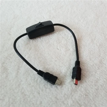 

USB Mini B Male to Male with ON-OFF Switch Data Extension Power Cable Black