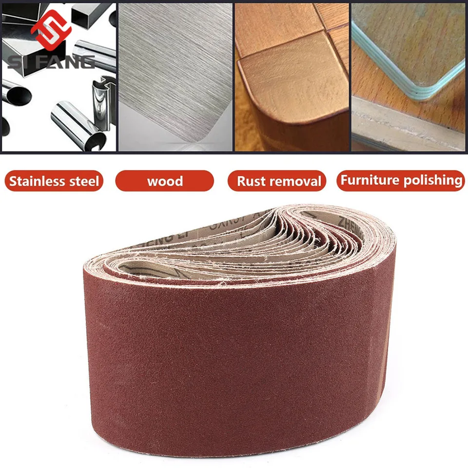 5pcs 50x1220mm Abrasive Sanding Belts Grit 60-240 Coarse To Fine Grinding Belts
