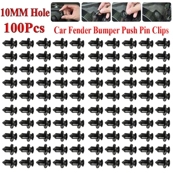 

100Pcs Plastic Rivet Car Fender Bumper Push Pin Clips 10mm Hole For Honda Car Accessories Tool Dropshipping Fast Delivery !!!
