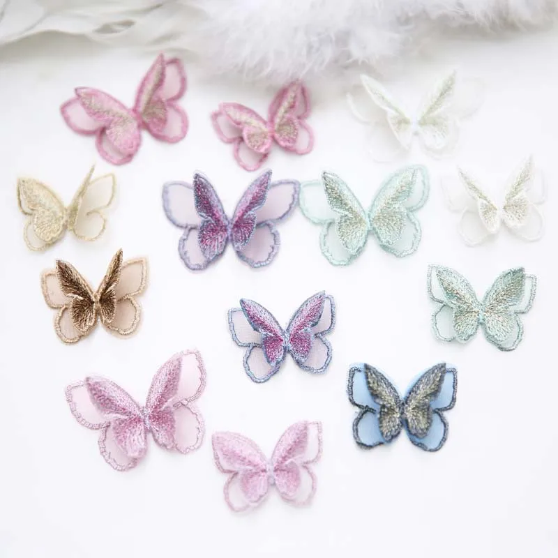 

FFLACELL Butterfly Patches 3D Lace Fabric Embroidery Headwear DIY Clothing Sewing Supplies Decorate Accessories