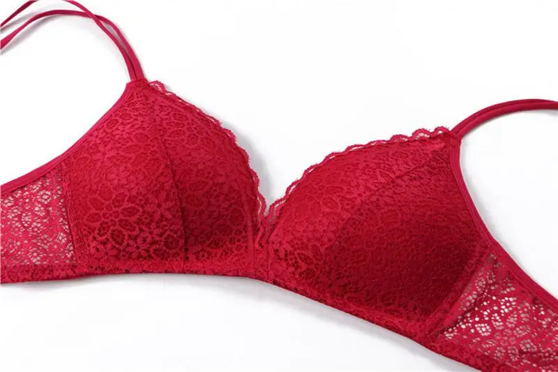 Sexy Spitze BH Frauen Unterwäsche ultra dünn ohne Stahlring sammeln Bra lette nicht abnehmbare Schulter gurt Rücken verschluss Büstenhalter – Detail 13