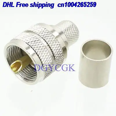 EMS/DHL 100 шт. PL259 штекер UHF обжим разъема RG8 LMR400 RG213 RG165 RG214 RG393 Штекерный разъем для 22ds