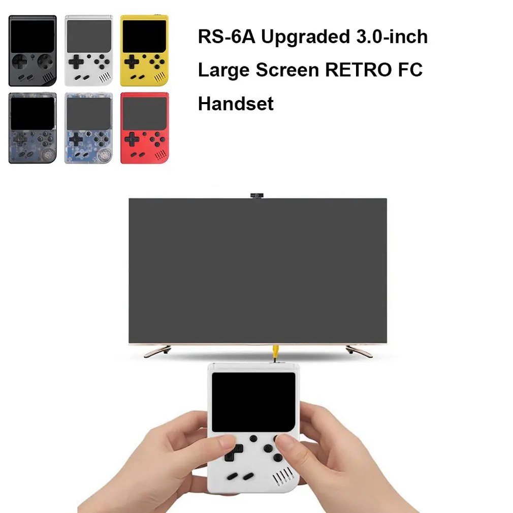 Интересные RS-6A 3 дюймовый большой экран портативных игровых консолей RETRO FC телефон маленький Портативный игровой консоли классический мини