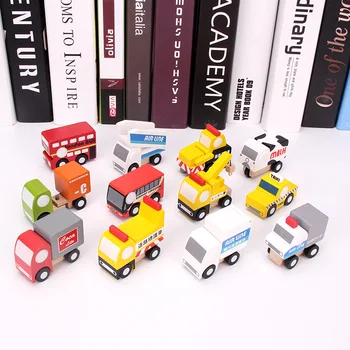 

A Set Of 12 Fun Children's Toys Wooden Train Airplane Wooden Railway Helicopter Car Truck Toy Puzzle Children Gift DIY EDWONE