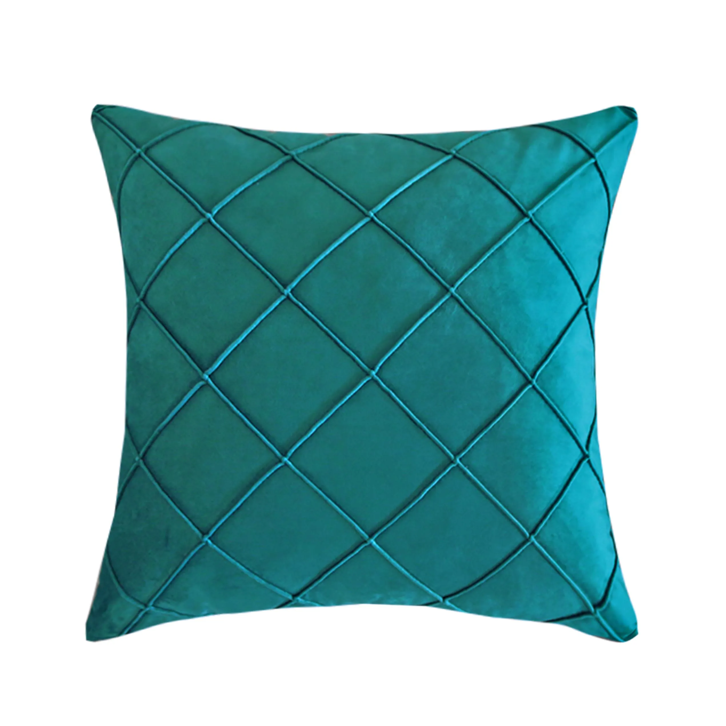 peacock blue Полиэстер, Голландская бархат ромб вышивка 40/45/50/55/60/65/70 см чехол для подушки HT-PHVEC-B - Цвет: peacock blue