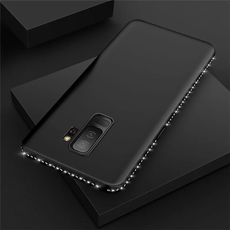 Роскошный Блестящий Алмазный женский чехол для телефона Samsung Galaxy S8 S9 Plus