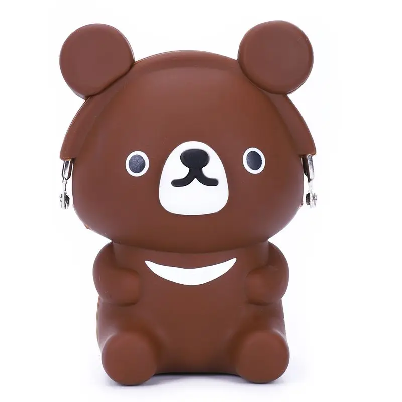 

Kids Coin Purse Cartoon Bear Coin Holder Silicone Small Wallet for Creative Coin Coffee