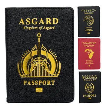 

Zoukane Pu Marvel Avengers Passport Cover Travel Accessories Passport Case Black Panther Asgard Shield Passport Cover ZSPC04