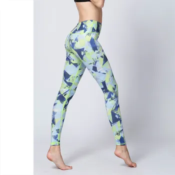 

2019 New Women Elastic Quick Dry Prints Sports Tights Fitness Leggings Active Wear High Waist Yoga Gym Pants Running Trousers XL