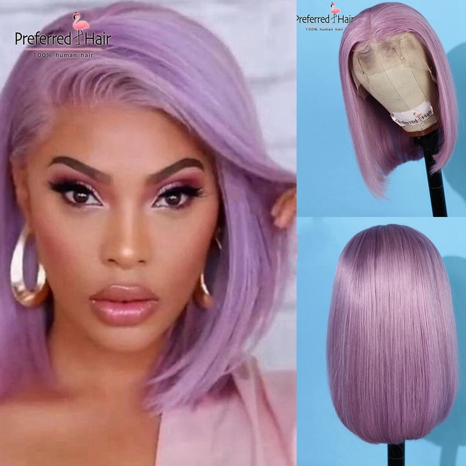 Voorkeur Pre Geplukt 13X4 Bob Lace Front Pruiken Met Baby Haar Paars Oranje Remy Braziliaanse Kort Menselijk Haar pruiken Voor Zwarte Vrouwen Voorkeur Pre Geplukt 13X4 Bob Lace Front Pruiken Met Baby Haar Paars Oranje Remy Braziliaanse Kort Menselijk Haar pruiken Voor Zwarte Vrouwen