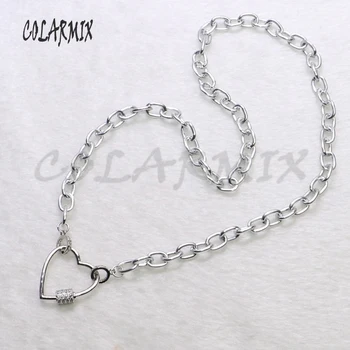 

5 strands LOVE HEART CLASP necklace screw Clasp necklace cubic zircon pendants accessories for women fashion jewelry 7180