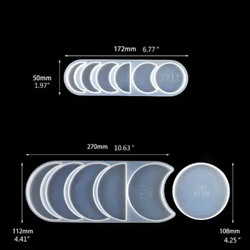 

Moon Phase Pendant Resin Mold Crescent Moon Geode Agate Silicone Mold Lunar Eclipse Quarter Full Moon Plant Craft Tools
