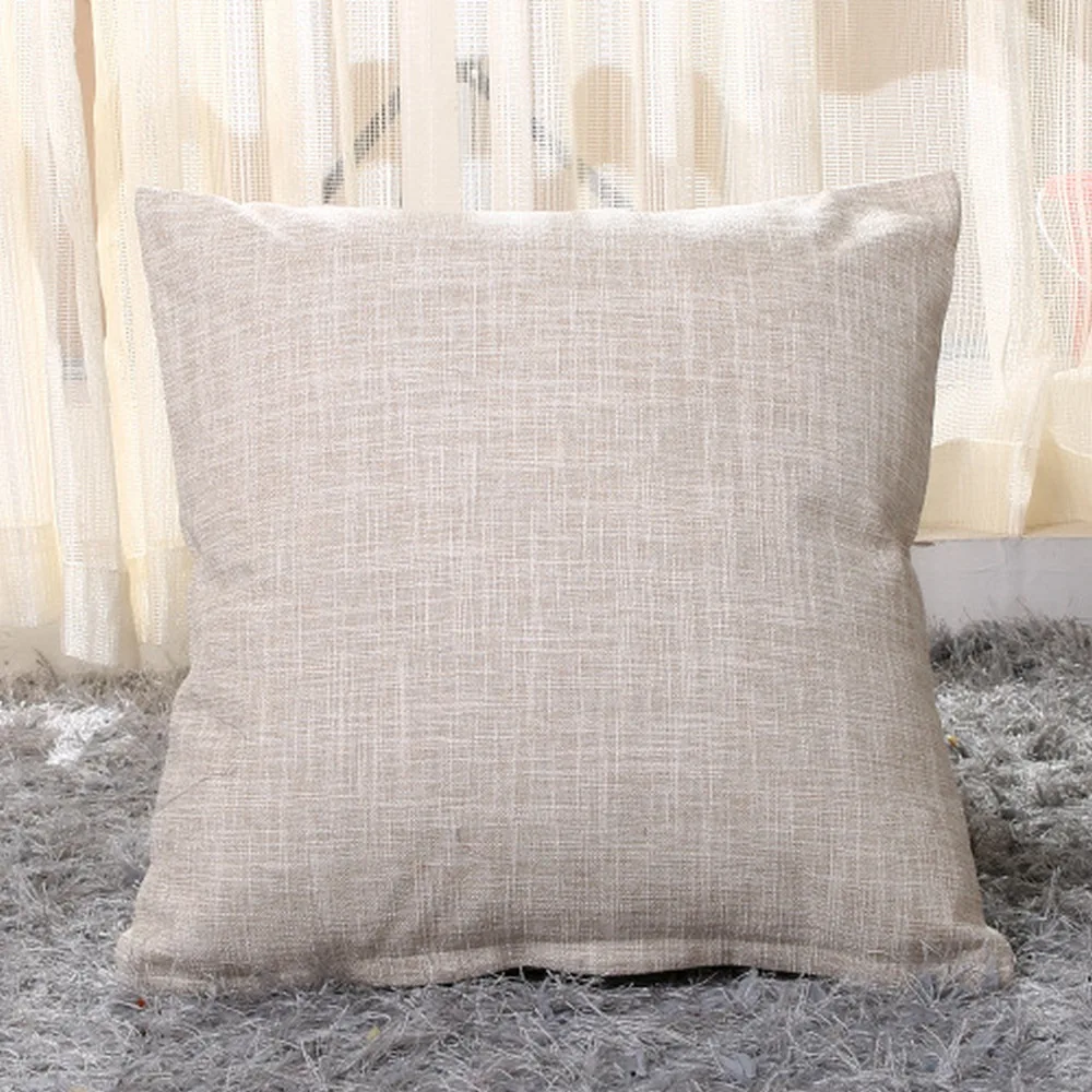 1PCS Linen Pillow Covers Cushion Cover for Chair/Sofa/Bed/Car Solid Color Comfortable Pillowcase 40X40/45X45CM | Дом и сад