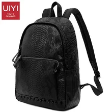 Черная мужская сумка через плечо, британский бренд, Змеиный узор, модный кожаный рюкзак, корейский стиль, мужской рюкзак, сумка