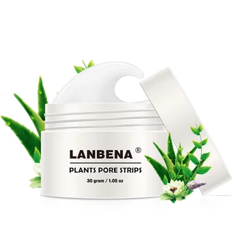 

LANBENA 30g Plants Blackhead Remover Nose Mask+60 Sheets Paper Peel Mask Blackhead Acne Treatment Nose Mask T Area Care
