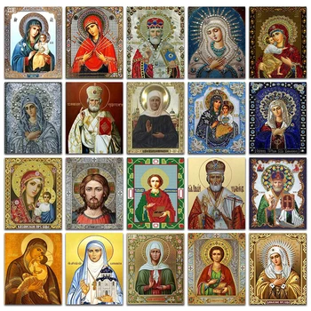 

Diamond Mosaic 5D DIY Diamond Painting Cross stitch Religious Icon Square Diamond Embroidery Classic Style Rhinestone Painting